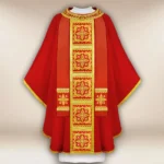 Embroidered chasuble "Brillante-Rosso"
