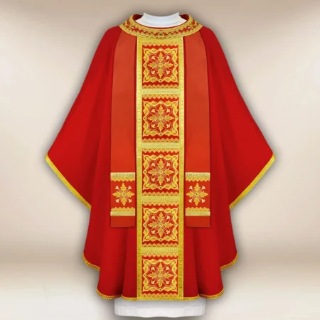 Embroidered chasuble "Brillante-Rosso"