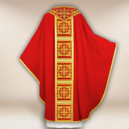Embroidered chasuble “Brillante-Rosso”
