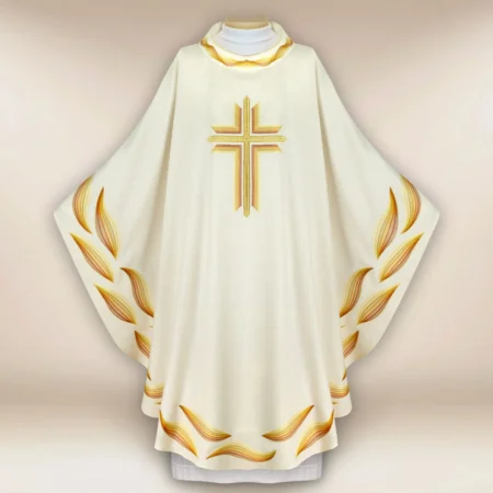 Embroidered Chasuble "Ombre Colorate" Ecru