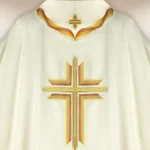 Embroidered Chasuble "Ombre Colorate" Ecru