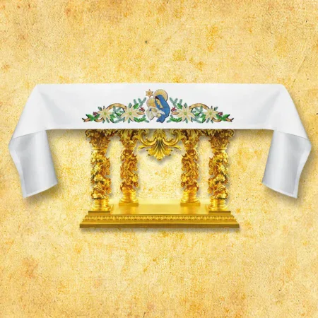 Tablecloth with front embroidery