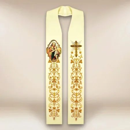 Embroidered Stole with Photographic Image "St. Joseph"