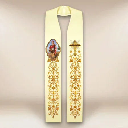 Embroidered Stole with Photographic Image "St. Florian"