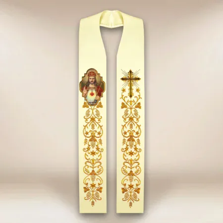 Embroidered Stole with Photographic Image of "Christ the King"