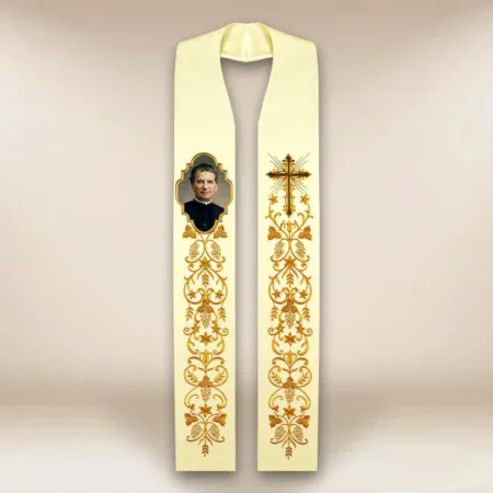 Embroidered Stole with Photographic Image of "St. John Bosco"