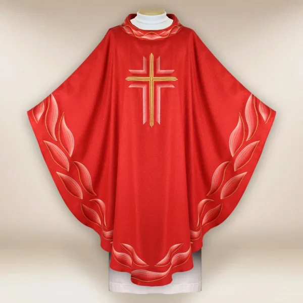 Embroidered Chasuble "Ombre Colorate" Red