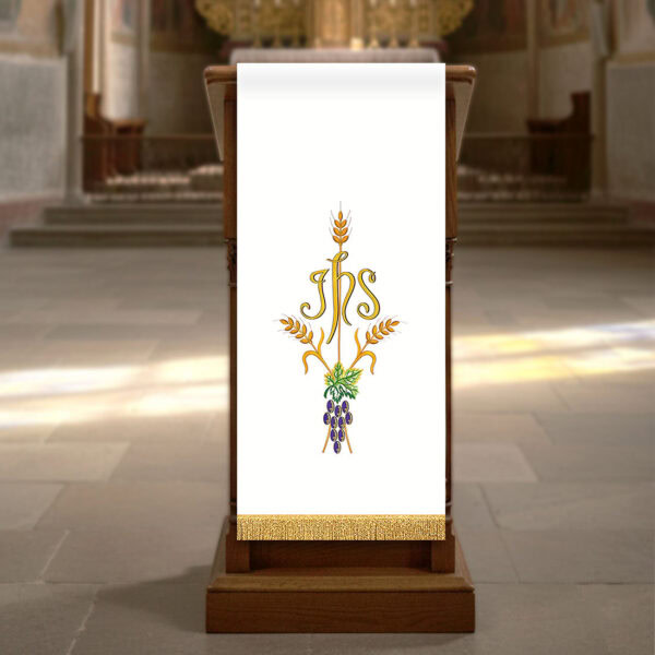 Embroidered lectern "IHS"
