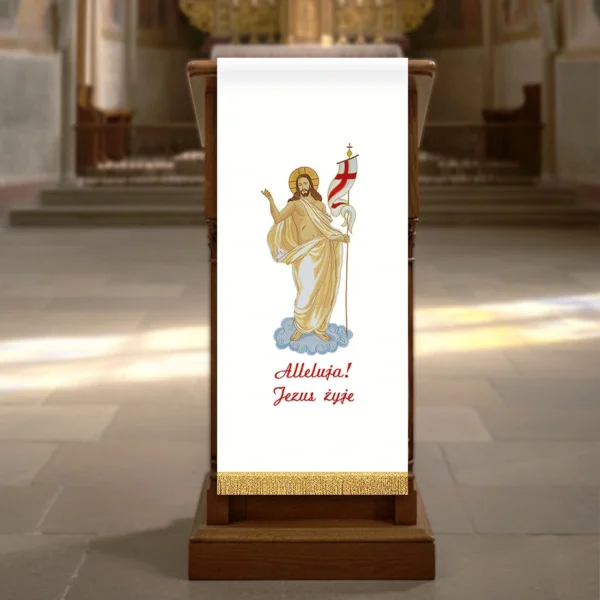 Embroidered lectern "Risen Jesus"