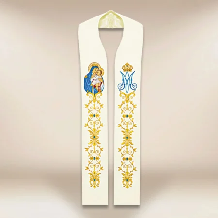 Embroidered stole "Our Lady of the Scapular"