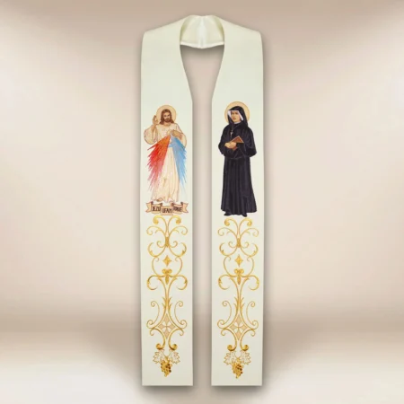 Embroidered Stole "Merciful Jesus and St. Faustina"