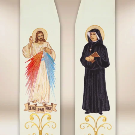 Embroidered Stole “Merciful Jesus and St. Faustina”