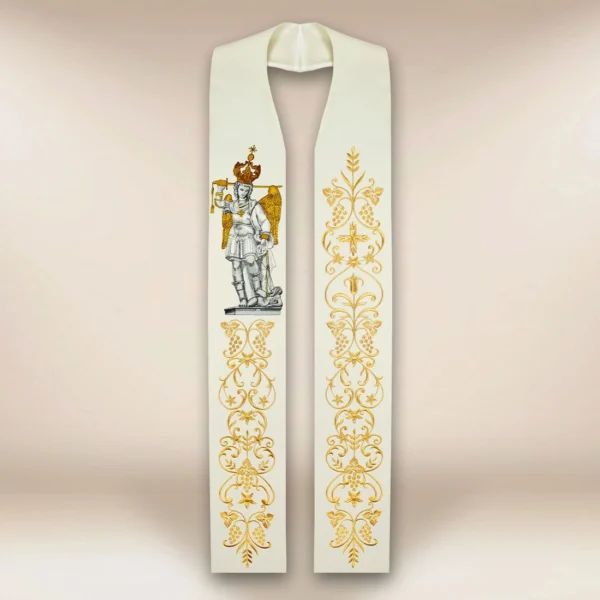 Embroidered stole "Archangel Michael from Mount Gargano"