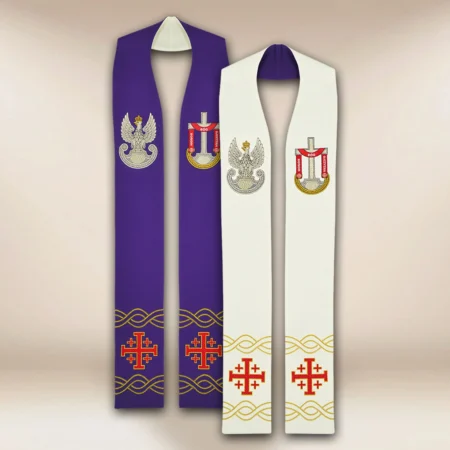 Double-sided embroidered stole "Military"