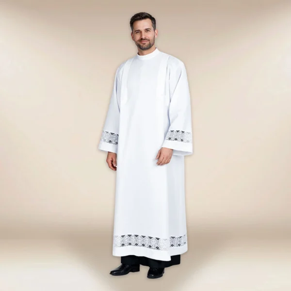 liturgical alb with guipure IHS 176 cm