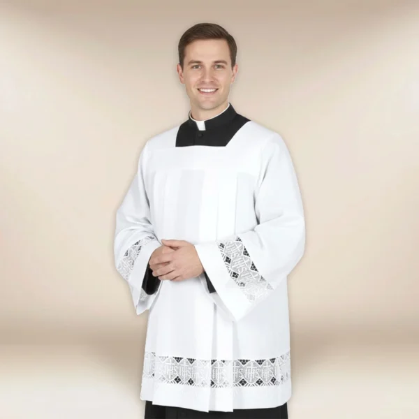 Liturgical surplice with guipure lace 182 cm