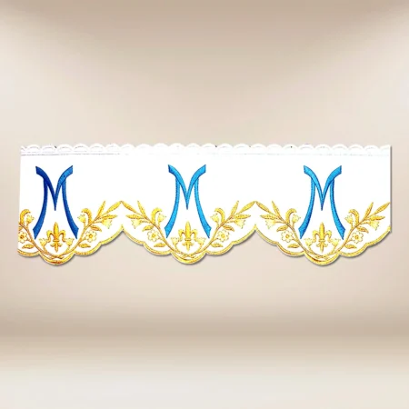 Embroidered rosary "Hail Mary" blue