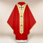 Embroidered chasuble with the image of the Ulma family