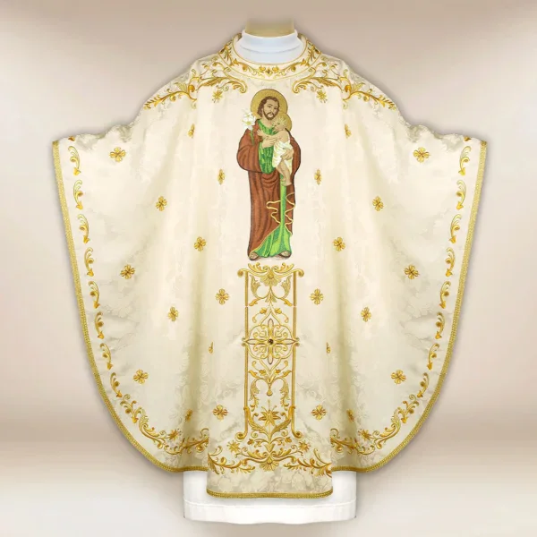 Embroidered chasuble with the image of St. Joseph
