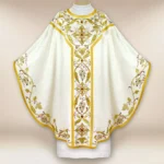 Embroidered Chasuble "Massimo Bianco - Gold"