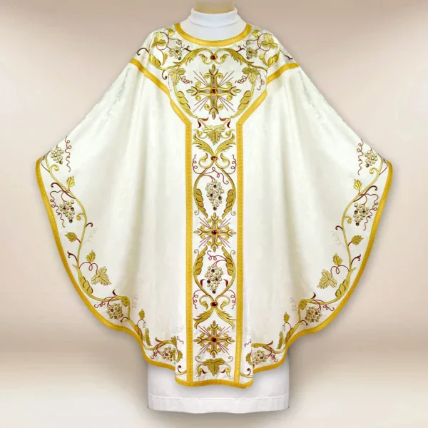 Embroidered Chasuble "Massimo Bianco - Gold"
