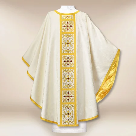 Embroidered chasuble "Massimo-Bianco"