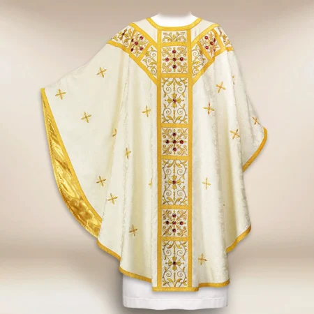 Embroidered chasuble "Massimo-Bianco"