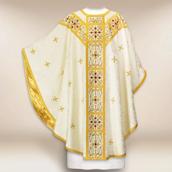 Embroidered chasuble "Massimo-Bianco"