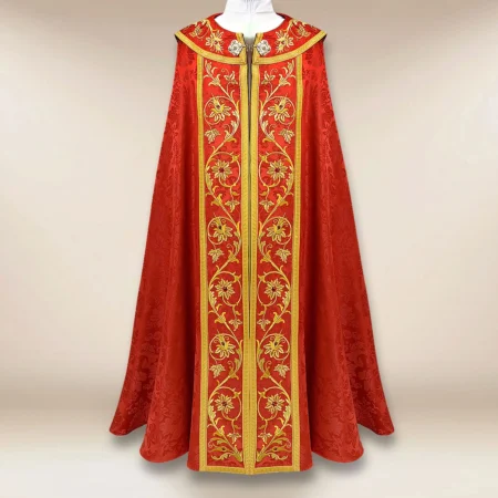 Embroidered cape "Massimo-Rosso"