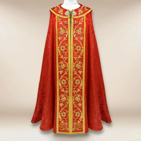 Embroidered cape "Massimo-Rosso"