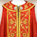 Embroidered cape "Massimo-Rosso"