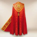 Embroidered cape "Massimo-Rosso"
