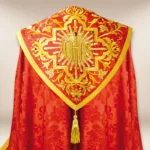 Embroidered cape "Massimo-Rosso"