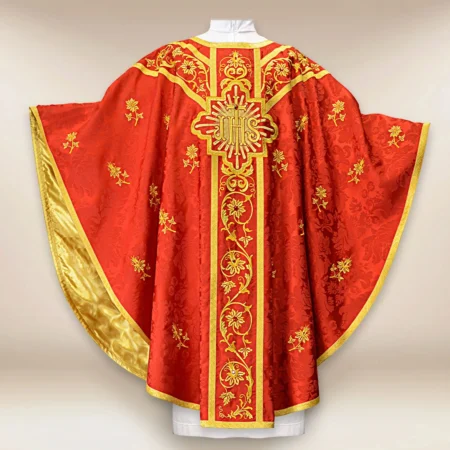 Embroidered chasuble "Massimo-Rosso"