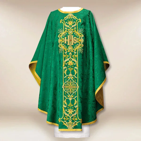 Embroidered chasuble "Massimo-Verde"