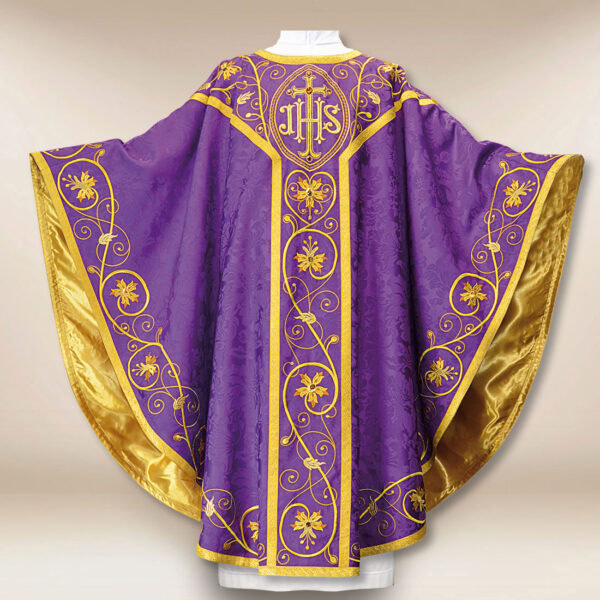 Embroidered chasuble "Massimo-Viola"