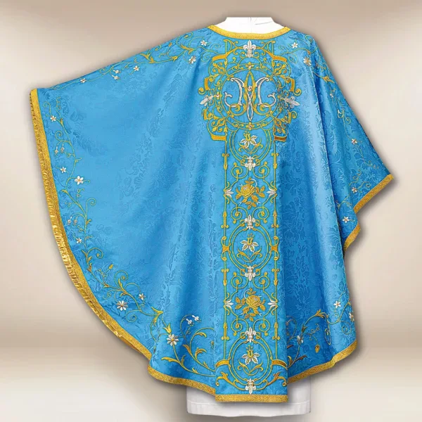 Embroidered chasuble "Massimo-Blu"