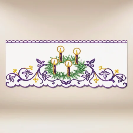 Embroidered lace "Advent with a Wreath"