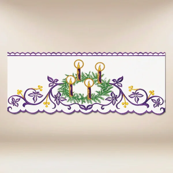 Embroidered lace "Advent with a Wreath"