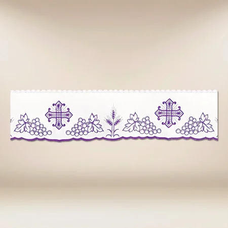 Embroidered lace "Calvario" purple