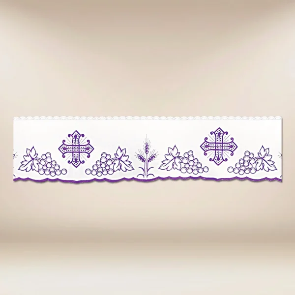 Embroidered lace "Calvario" purple