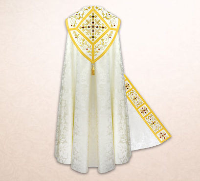 Embroidered cape “Massimo-Bianco”