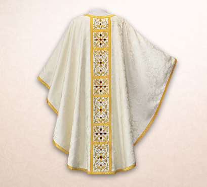 Embroidered chasuble “Massimo-Bianco”