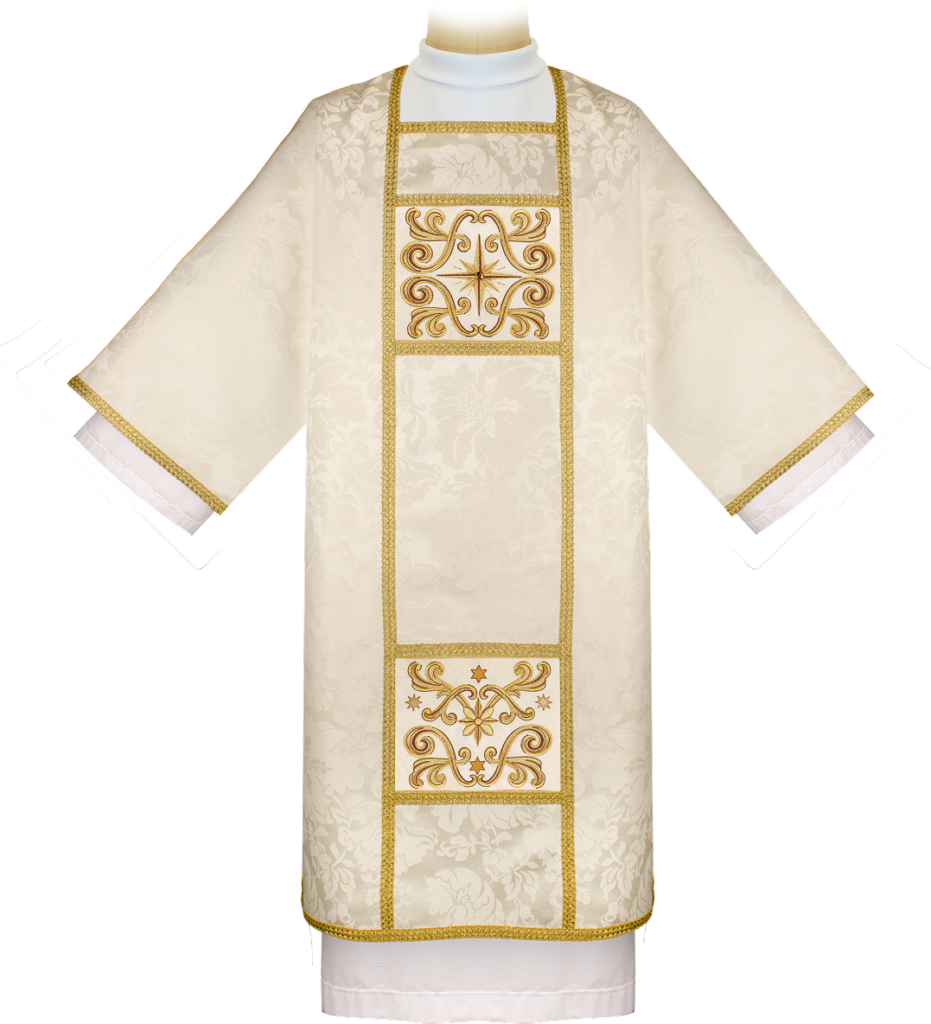 Dalm at yka embroidered ecru – liturgical set for Christmas