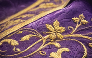 floral ornament in embroidered liturgical decoration
