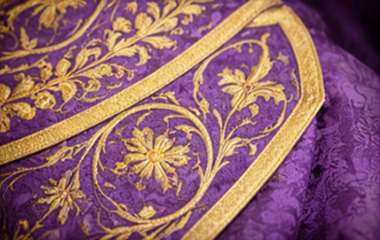 embroidered liturgical ornament – detail of the garment's finish