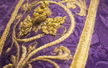 embroidered ornament inspired by liturgical tradition