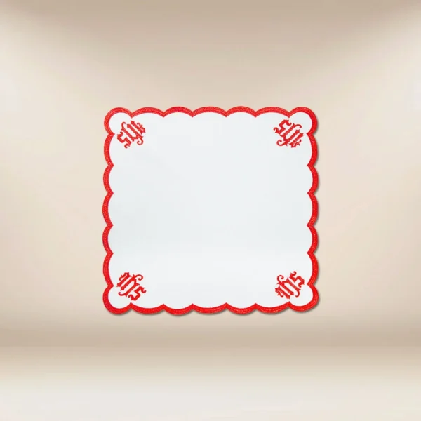 Embroidered Napkin "Cathedral" Red 45X45