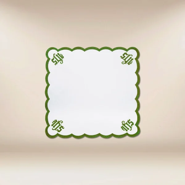 Embroidered Napkin "Cathedral" Green 45X45