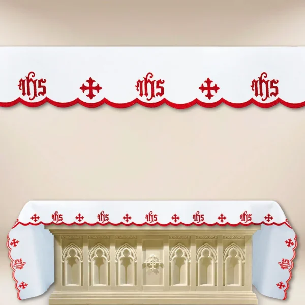 Embroidered Tablecloth "Cathedral" Red - any size